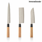 Damascus-Style Knife Set with Carry Case (3-Piece)