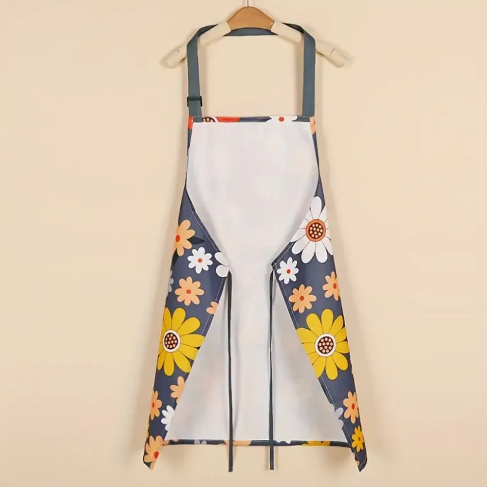 Floral Waterproof Apron with Pocket