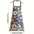Floral Waterproof Apron with Pocket