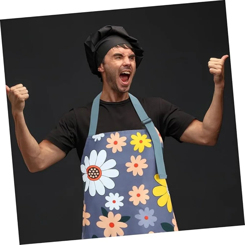 Floral Waterproof Apron with Pocket