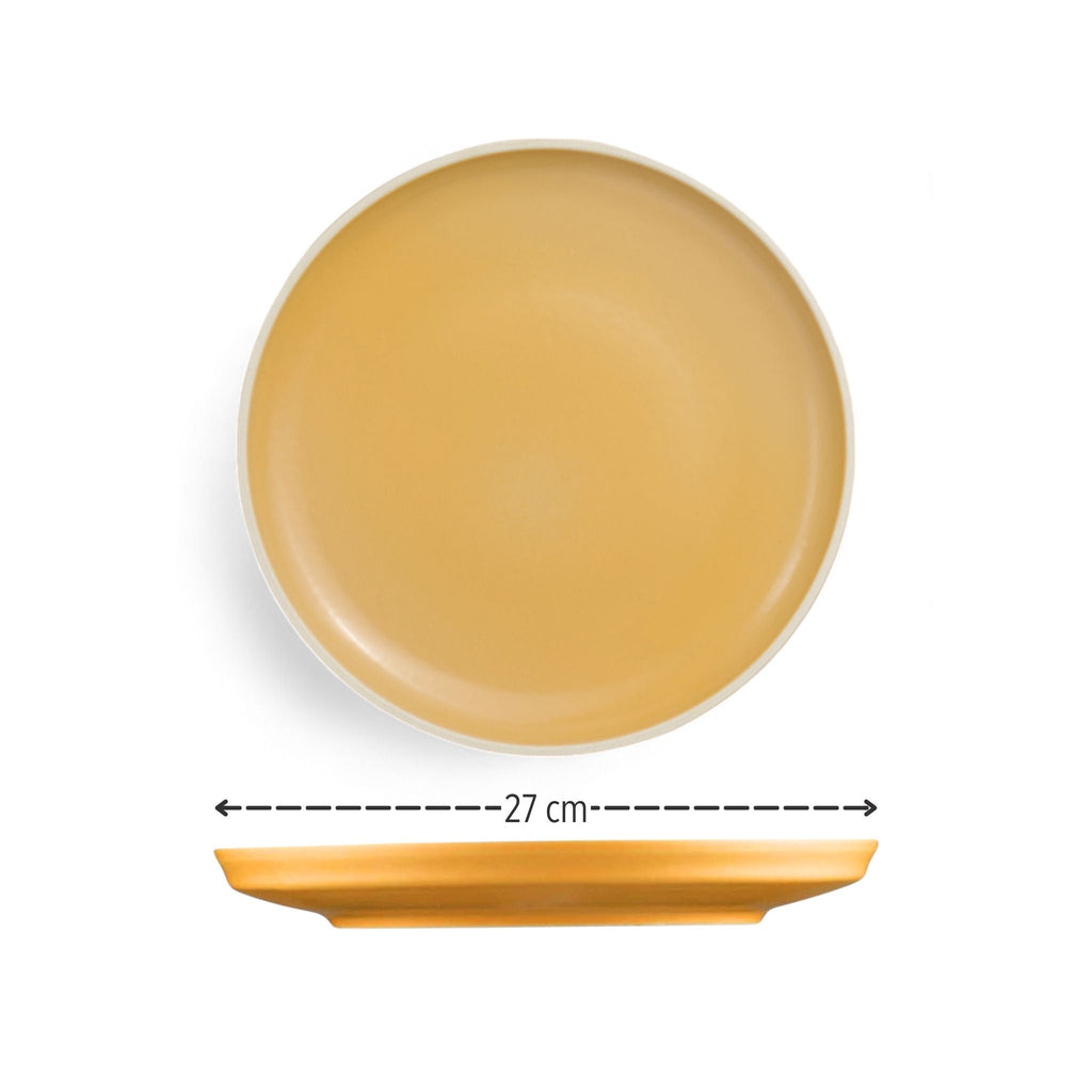 Yellow Porcelain Dinner Plate (27cm)