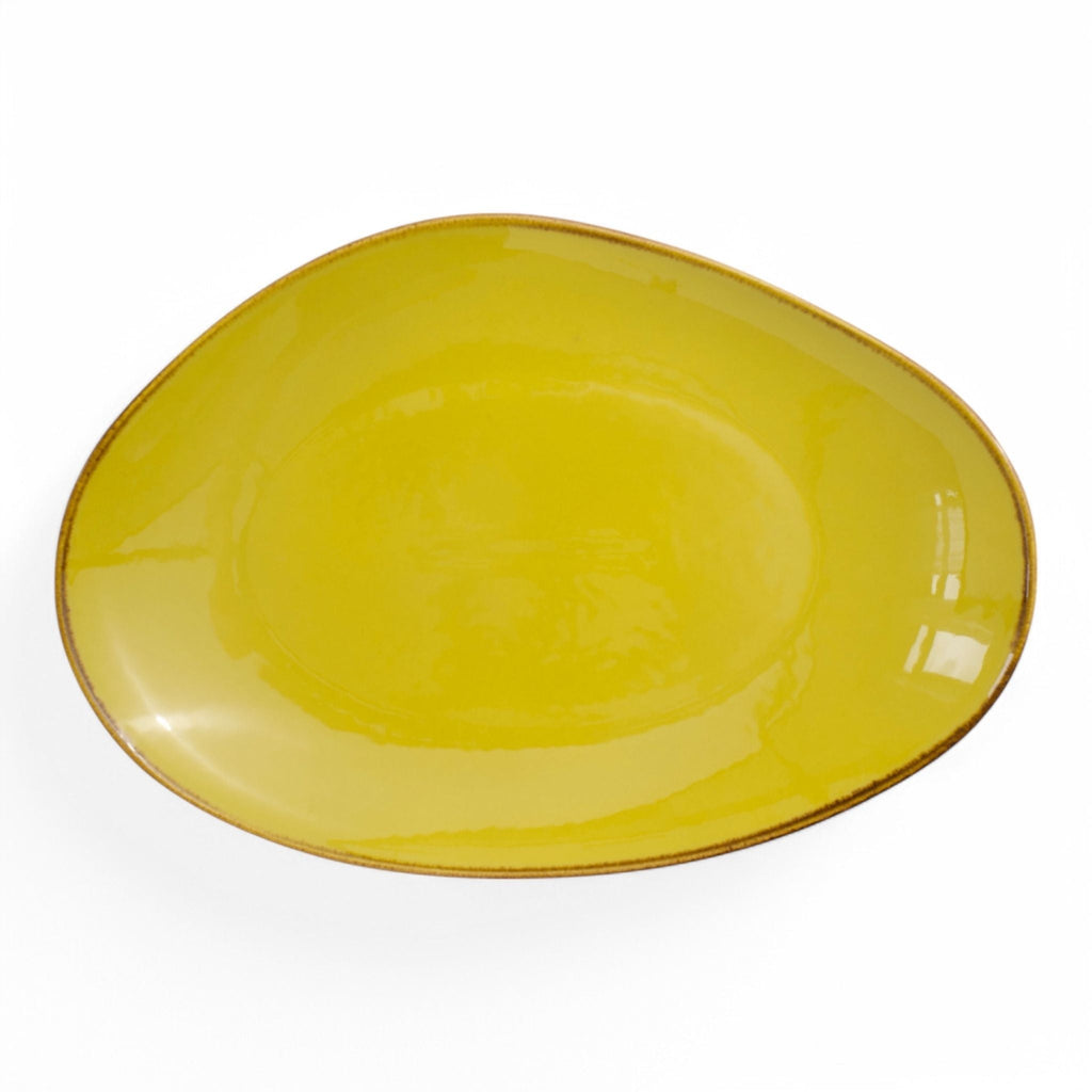 Saffron Yellow Porcelain Serving Platter (35 x 25 cm)