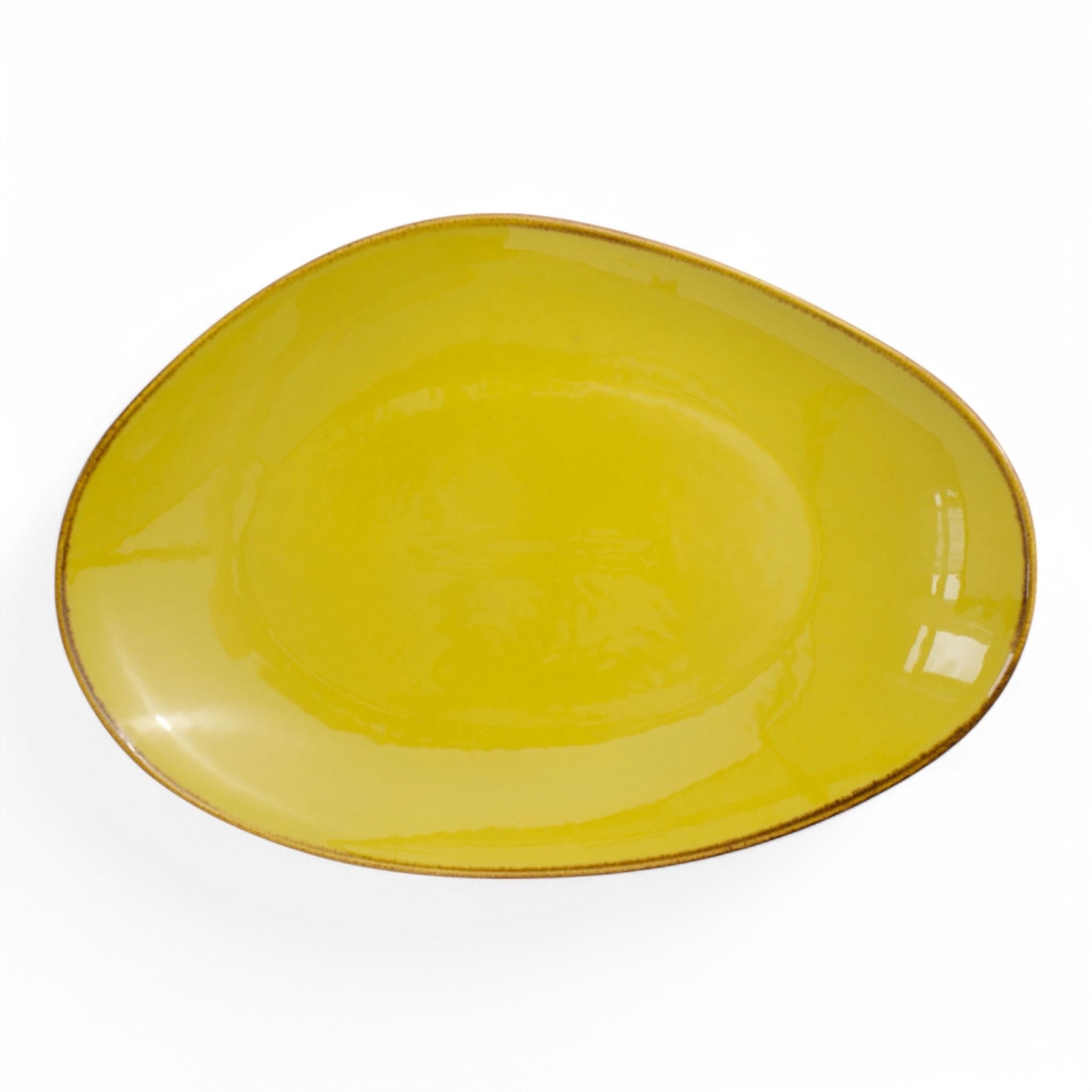 Saffron Yellow Porcelain Serving Platter (35 x 25 cm)