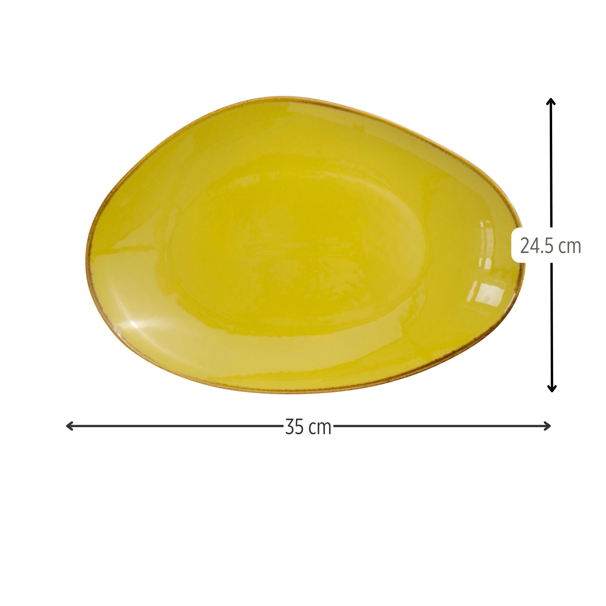 Saffron Yellow Porcelain Serving Platter (35 x 25 cm)