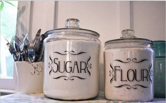 Vinyl Pantry Jar Labels (Set of 4)