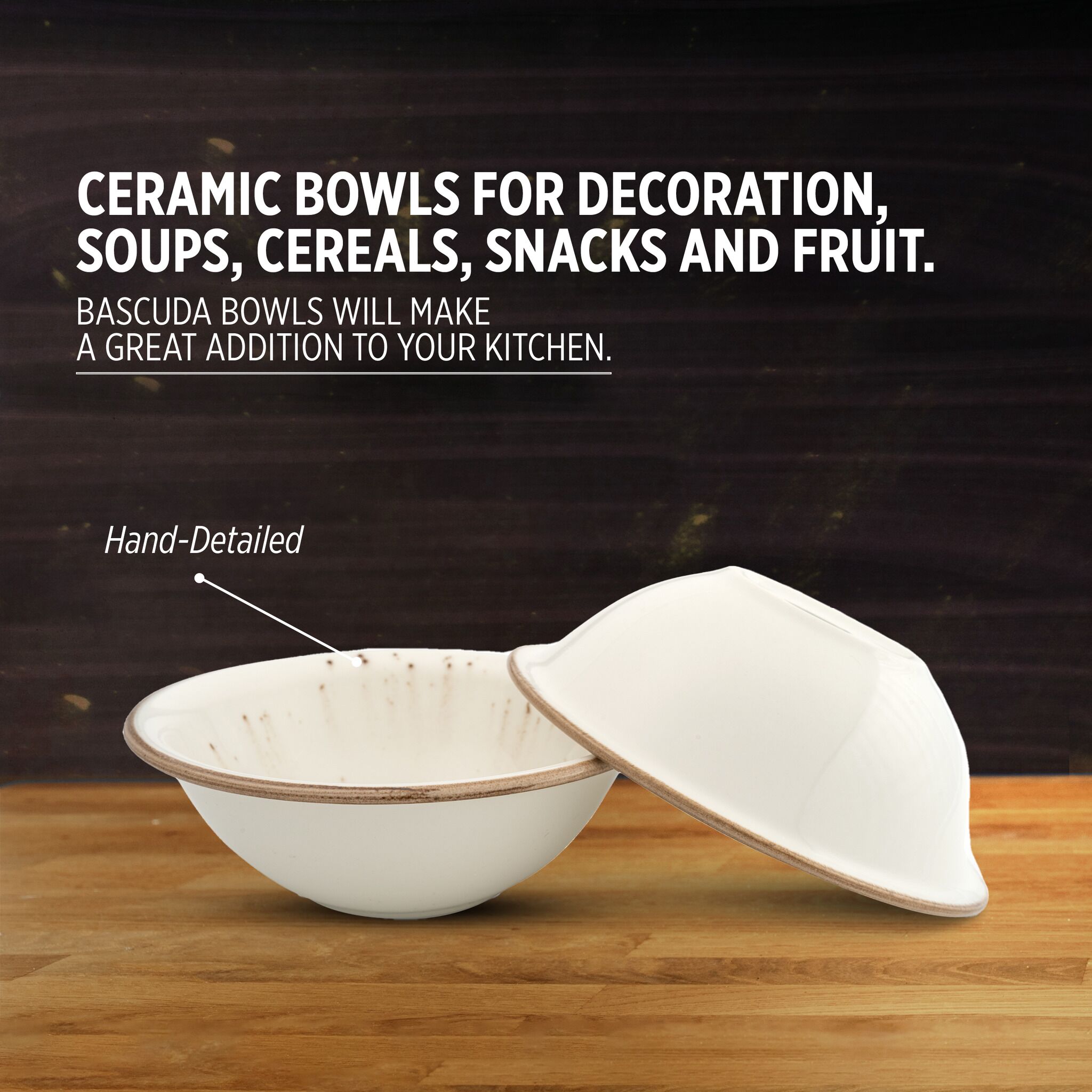 Porcelain Soup & Cereal Bowl (Sandstone, 18cm)