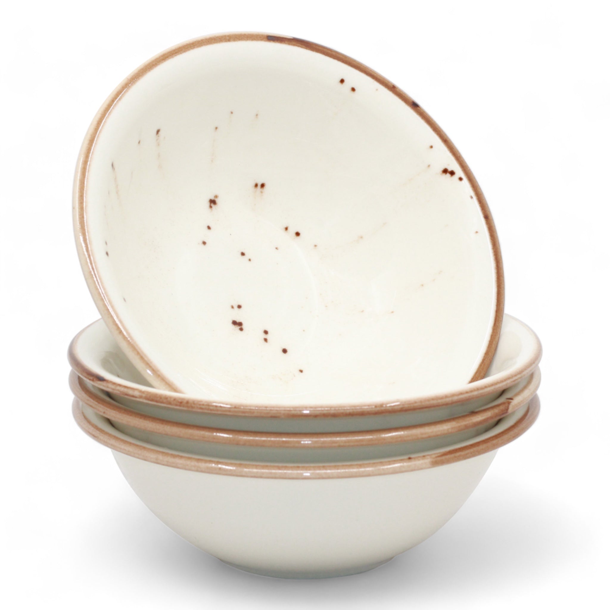 Porcelain Soup & Cereal Bowls (Set of 4, Sandstone, 18cm)