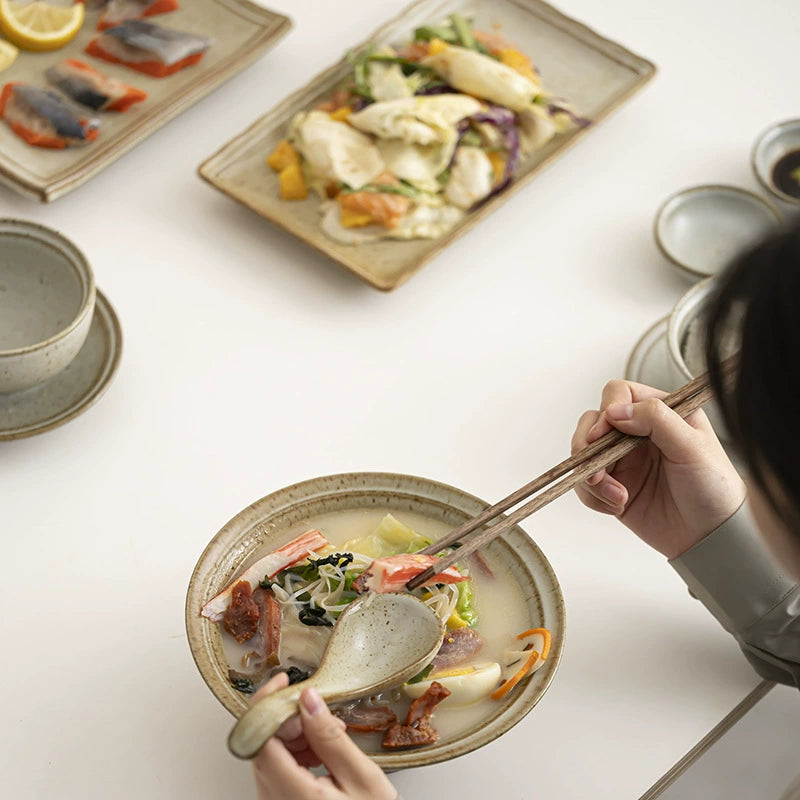 Japanese-Style Ceramic Dinnerware Set for Two (9-Piece)
