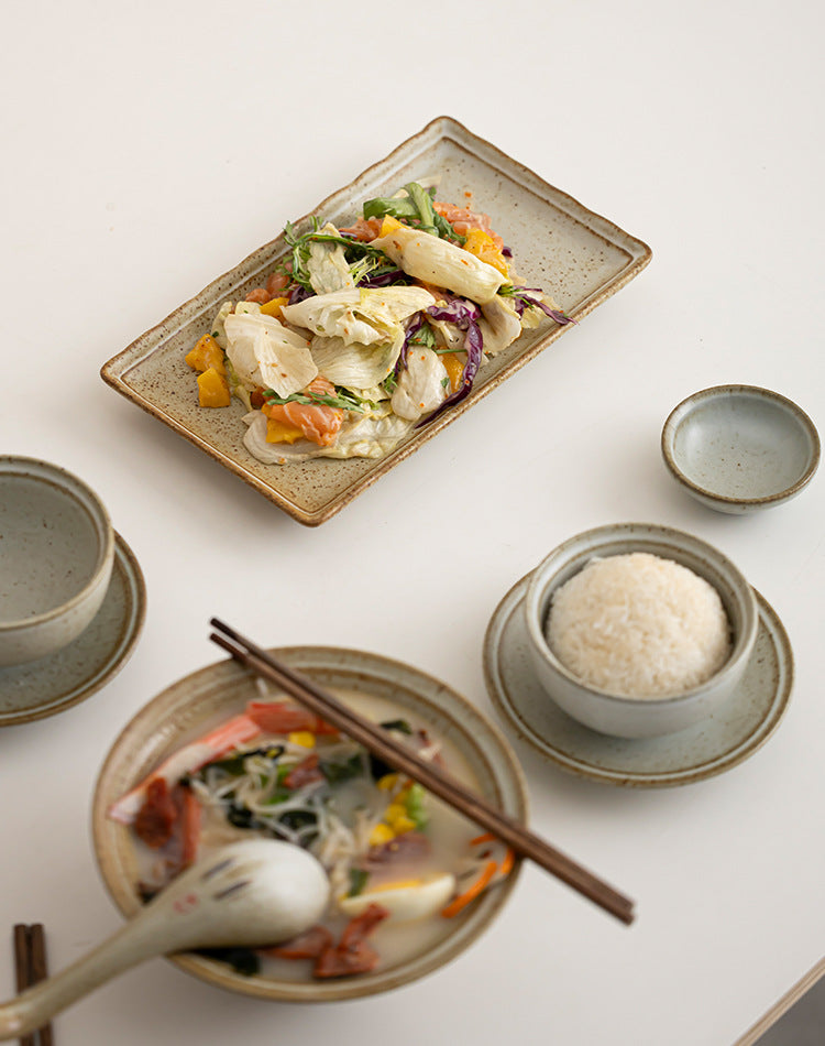 Japanese-Style Ceramic Dinnerware Set for Two (9-Piece)
