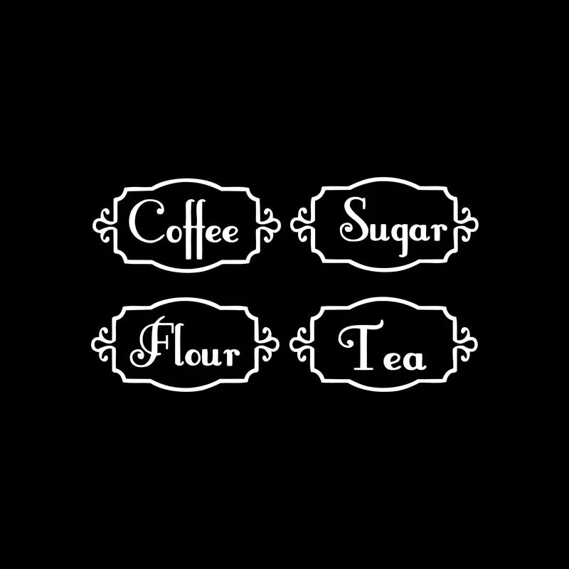 Vinyl Pantry Jar Labels (Set of 4)