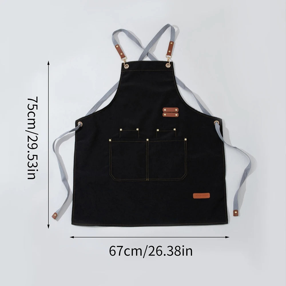 Canvas Apron with Large Pockets