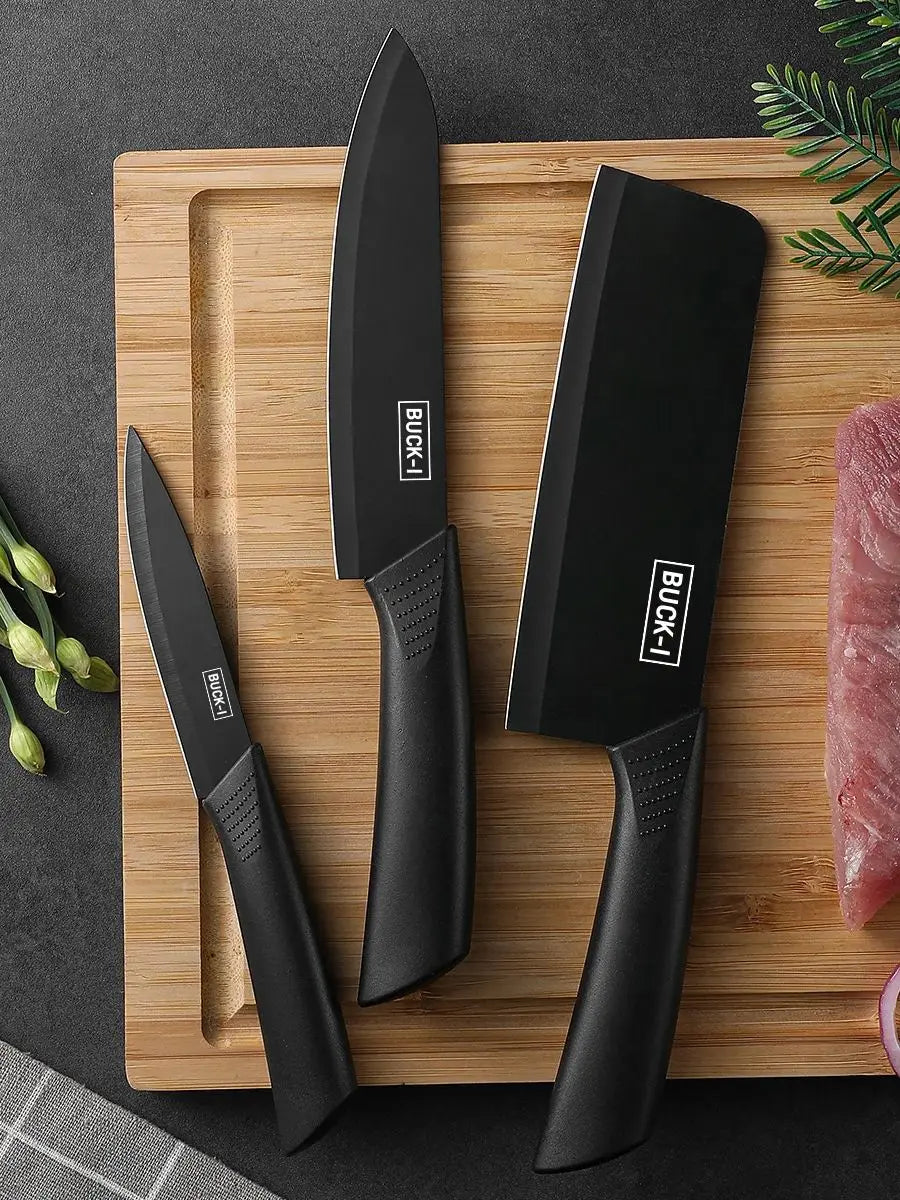 Black Steel Kitchen Knife Set