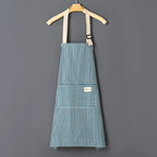 Striped Cotton-Linen Waist Apron
