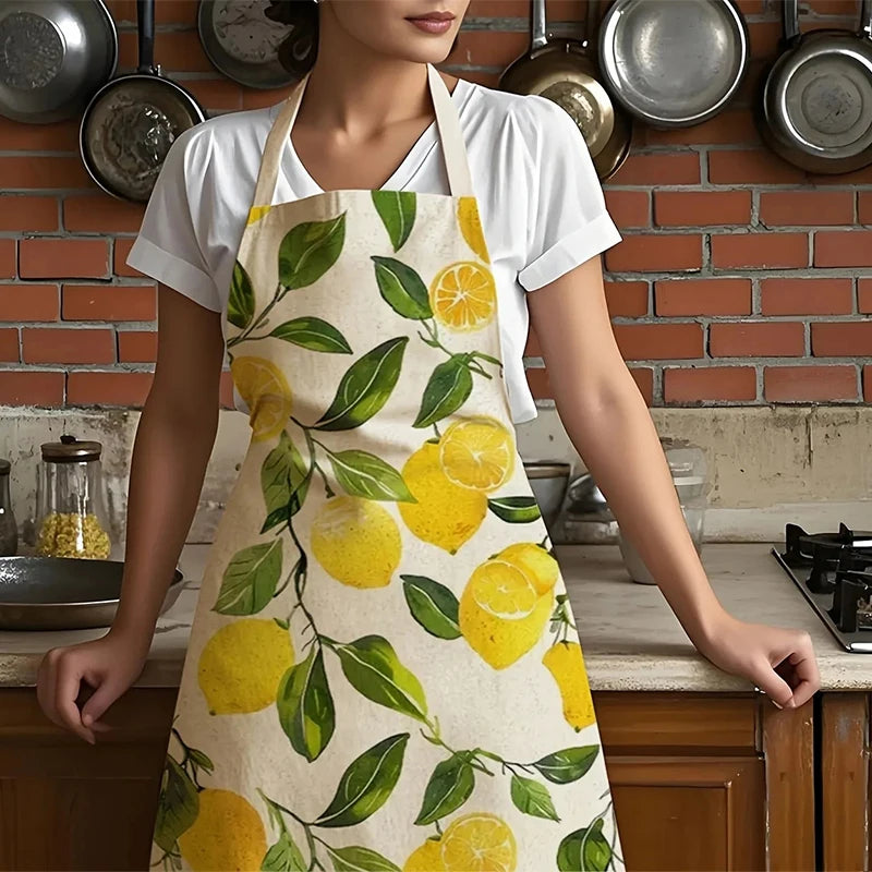 Cotton-Linen Printed Kitchen Apron