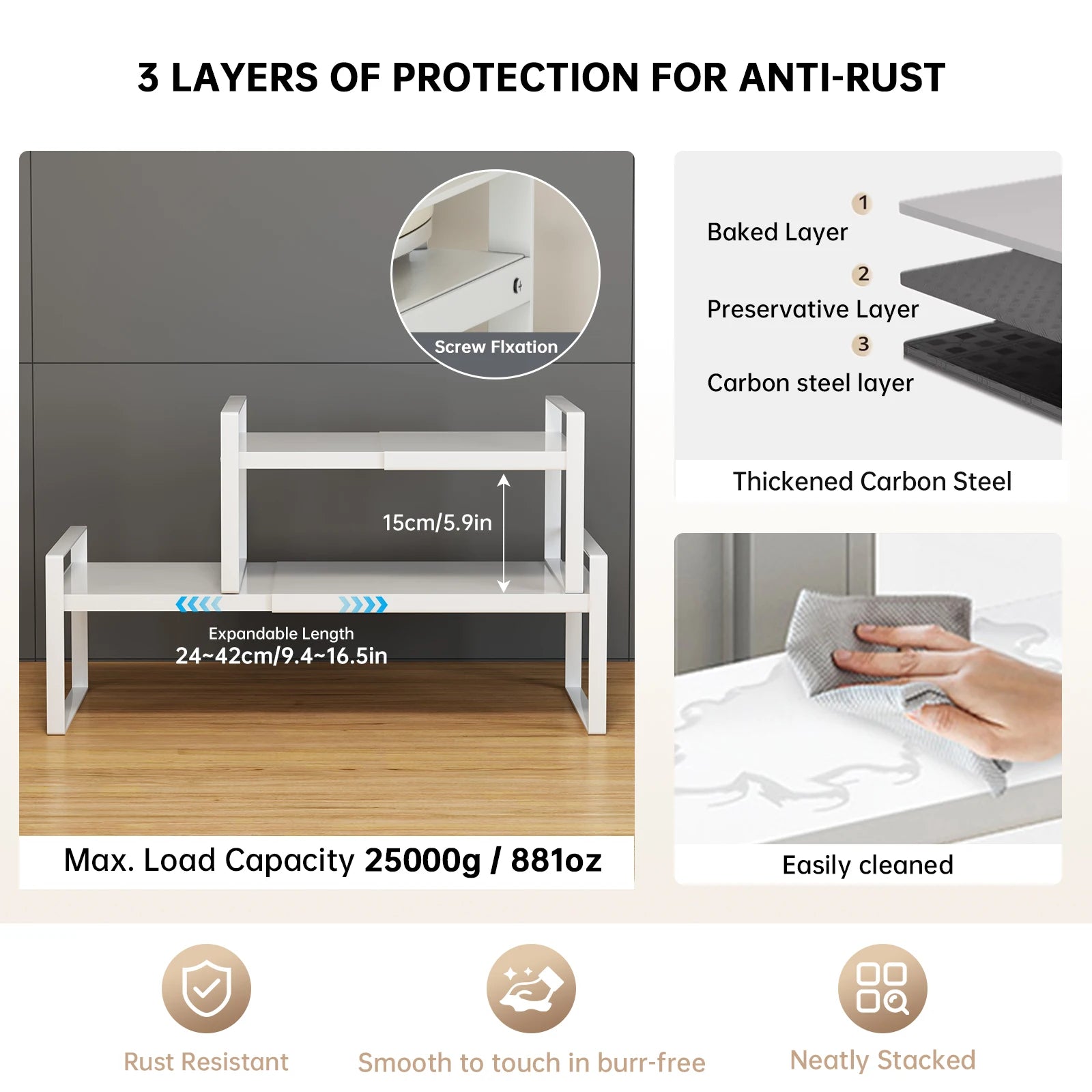 Expandable Under-Sink Shelf