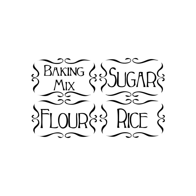 Vinyl Pantry Jar Labels (Set of 4)