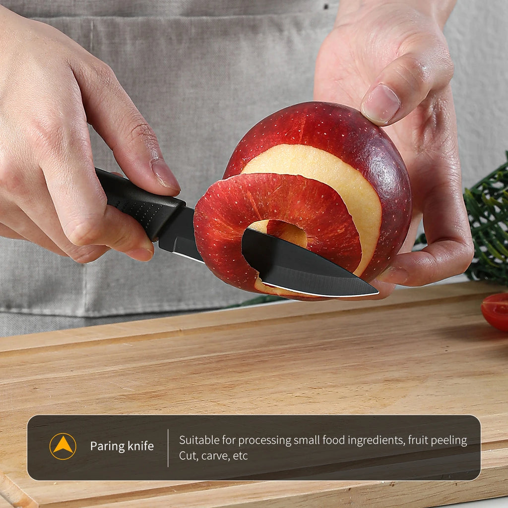 Black Steel Kitchen Knife Set