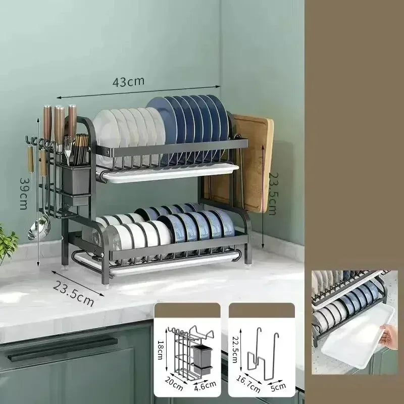 Layered Cabinet Dish Rack