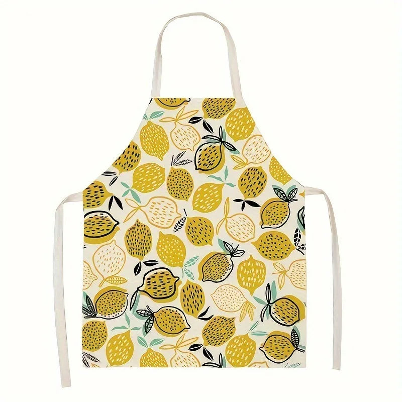 Cotton-Linen Printed Kitchen Apron