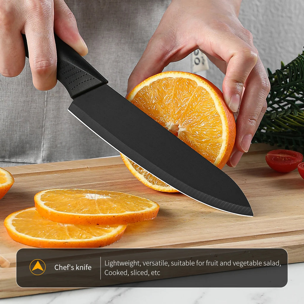 Black Steel Kitchen Knife Set
