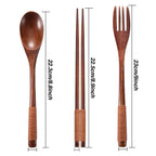 3-Piece Wooden Travel Cutlery Set