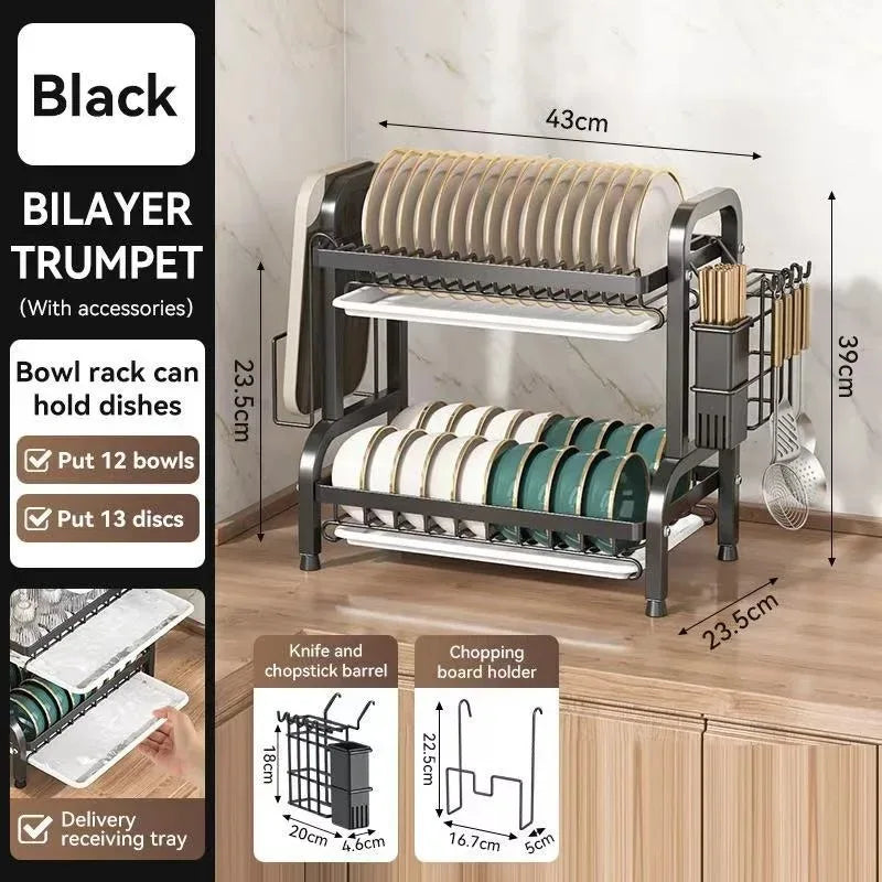 Layered Cabinet Dish Rack