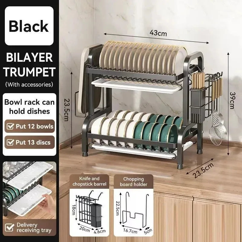Layered Cabinet Dish Rack