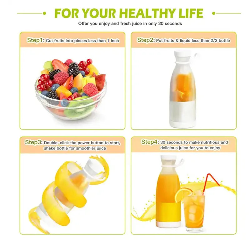 Portable Electric Juicer Cup (USB Rechargeable, 380ml)