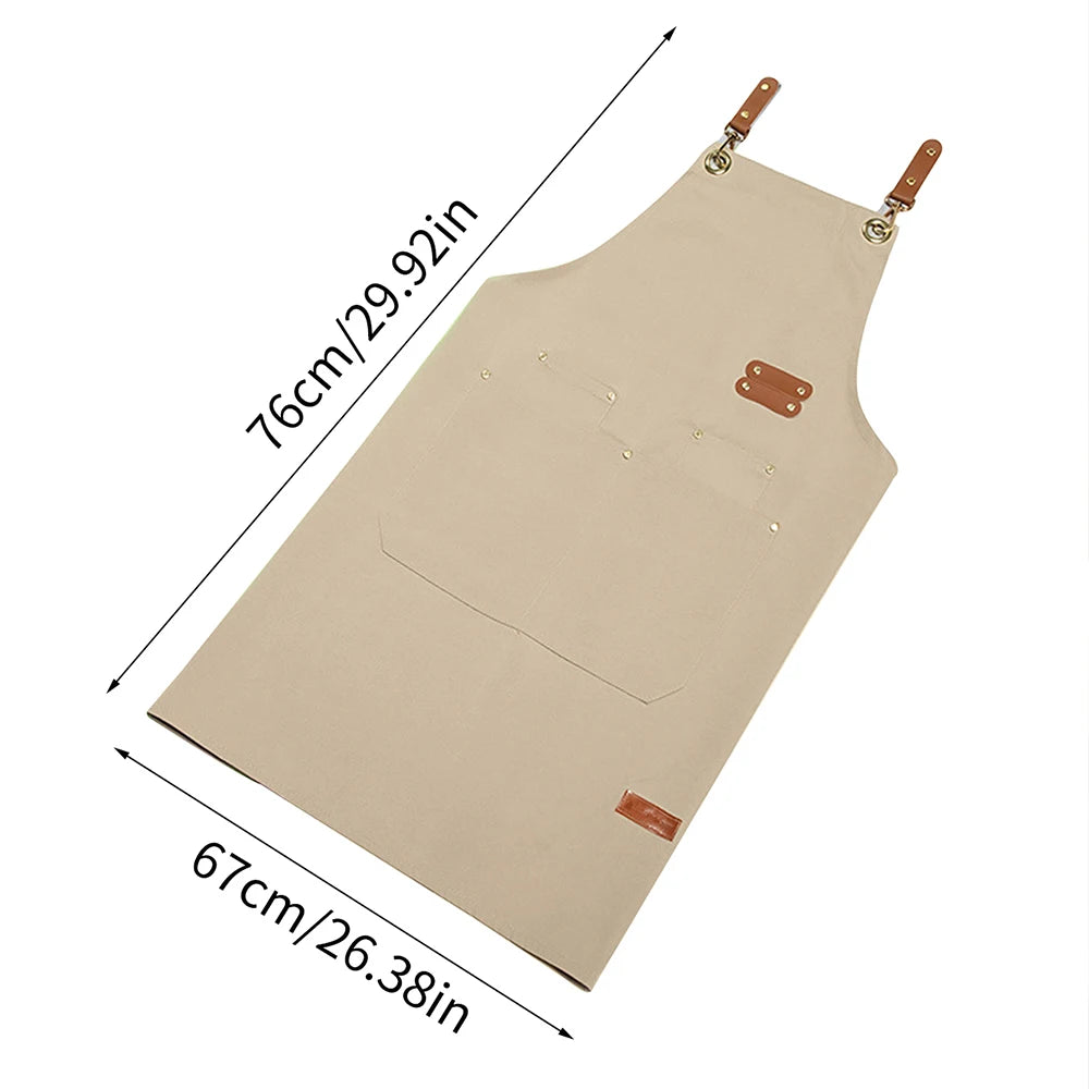 Canvas Apron with Large Pockets