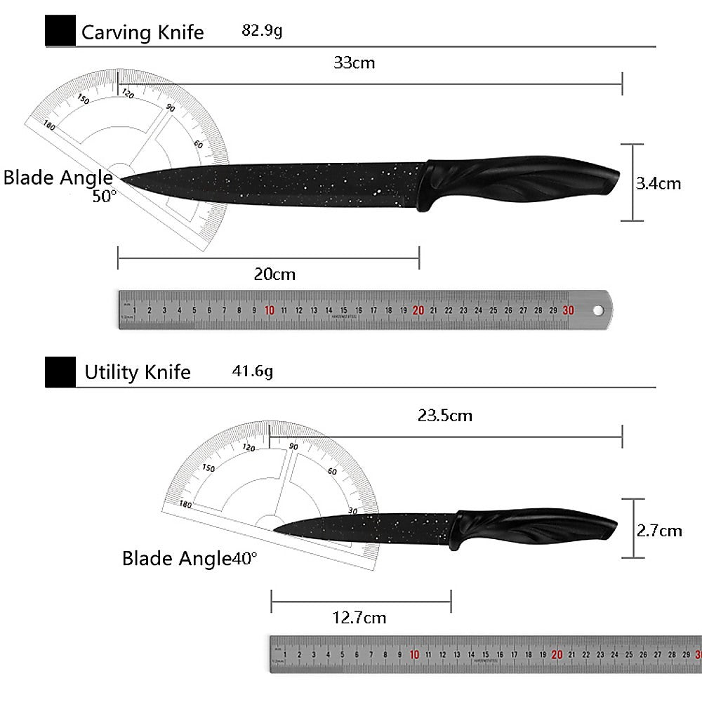 Kitchen Knife Set with Block & Sharpener (17-Piece)