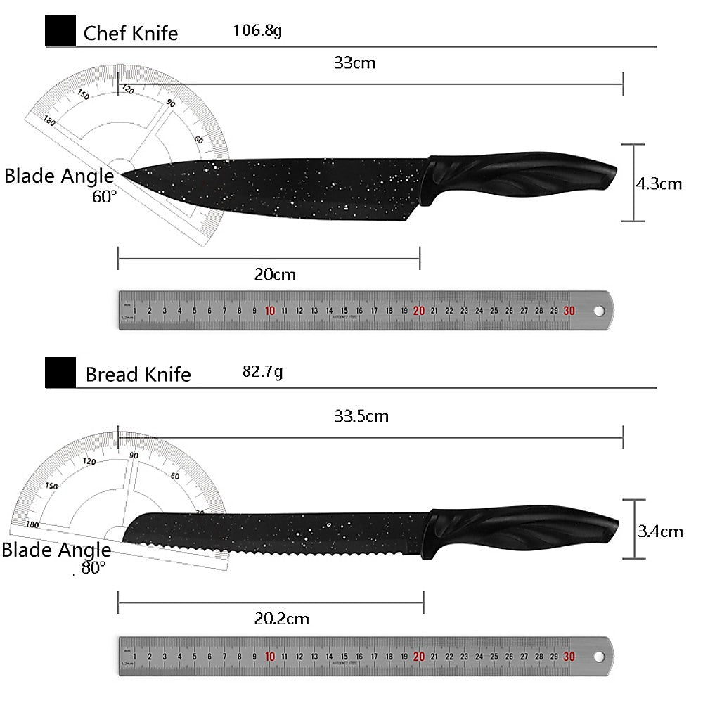 Kitchen Knife Set with Block & Sharpener (17-Piece)