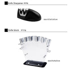 Kitchen Knife Set with Block & Sharpener (17-Piece)