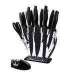 Kitchen Knife Set with Block & Sharpener (17-Piece)