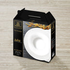 Embossed Rim White Porcelain Deep Plate 9"