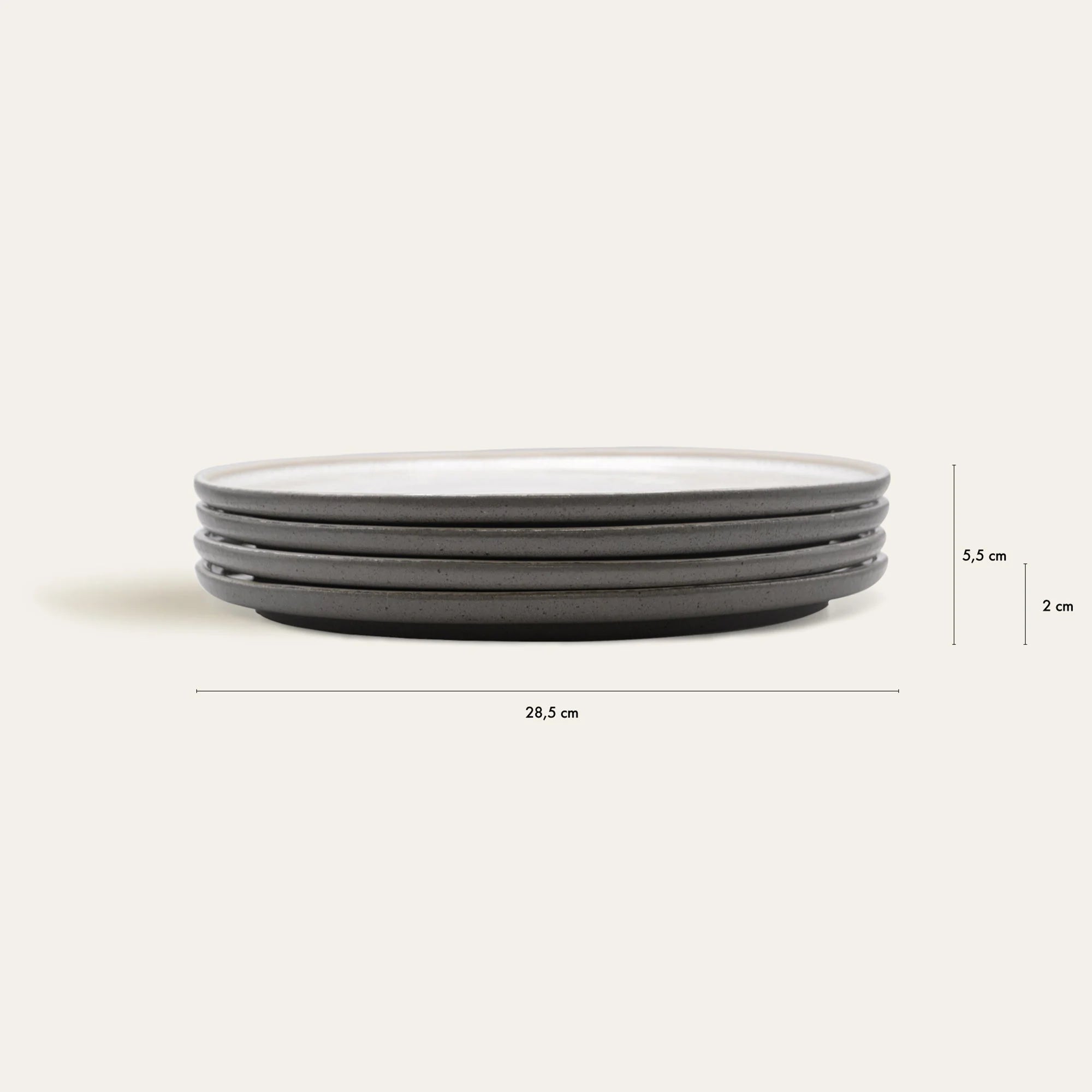 Ddoria Stoneware Dinner Plate (Granite Grey)