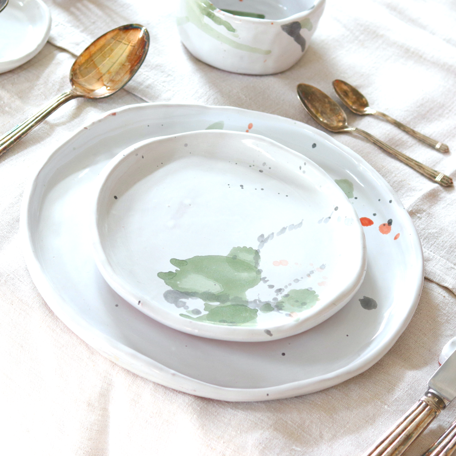 Handmade Watercolour Salad Plate