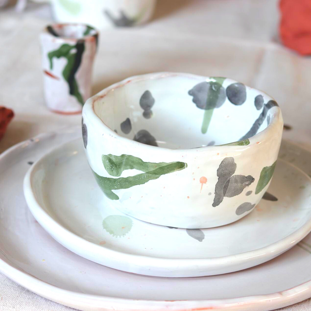 Handmade Watercolour Ceramic Soup Bowl