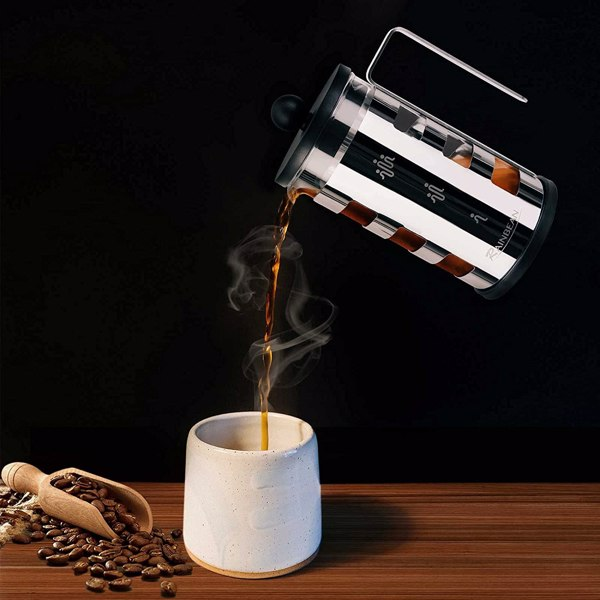 Stainless Steel French Press Coffee Maker (600ml)