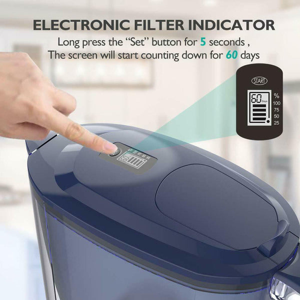 Water Filter Pitcher (10-Cup, 4-Stage Filtration)