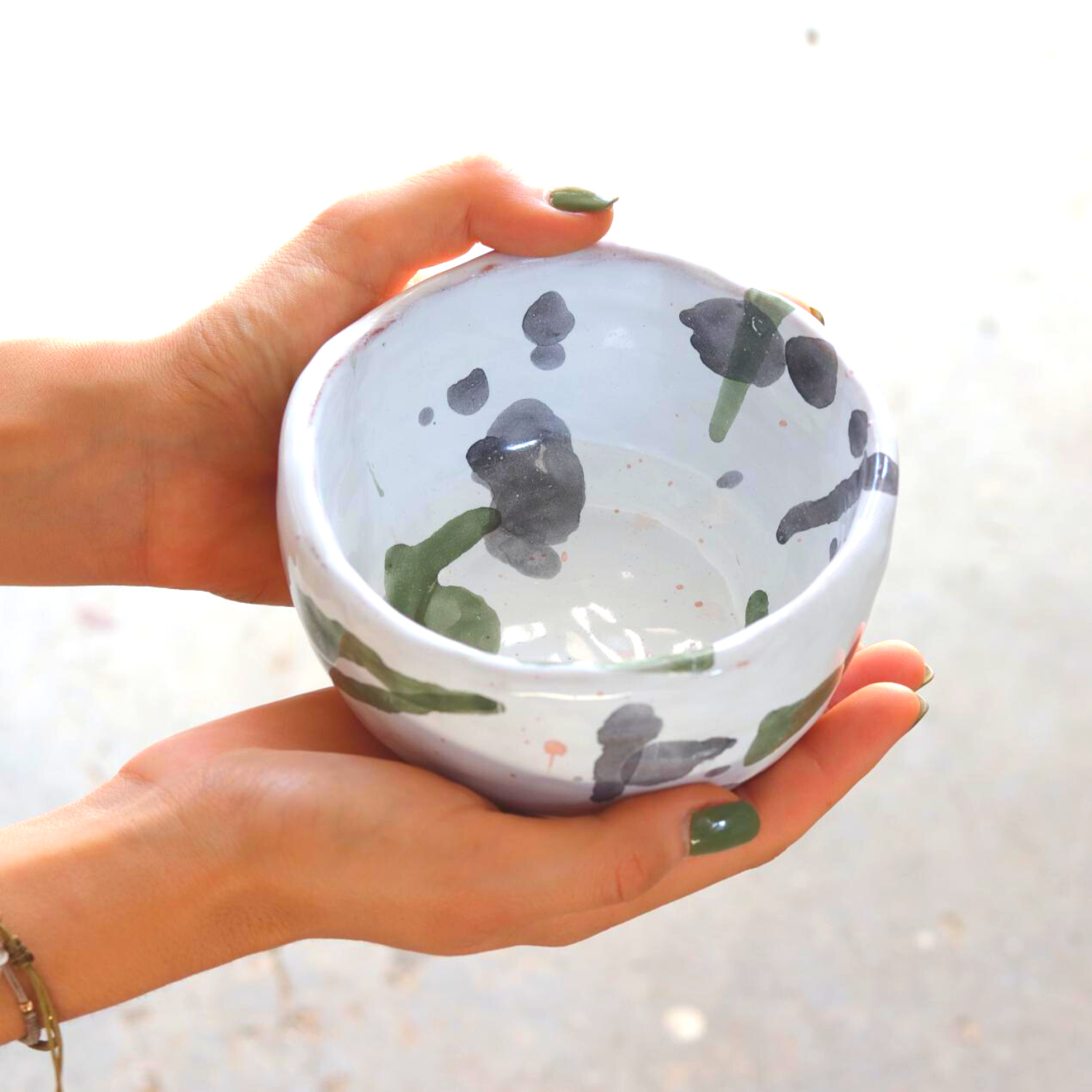 Handmade Watercolour Ceramic Soup Bowl