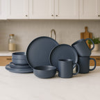 Stoneware Dinnerware Set with Mugs (12-Piece)