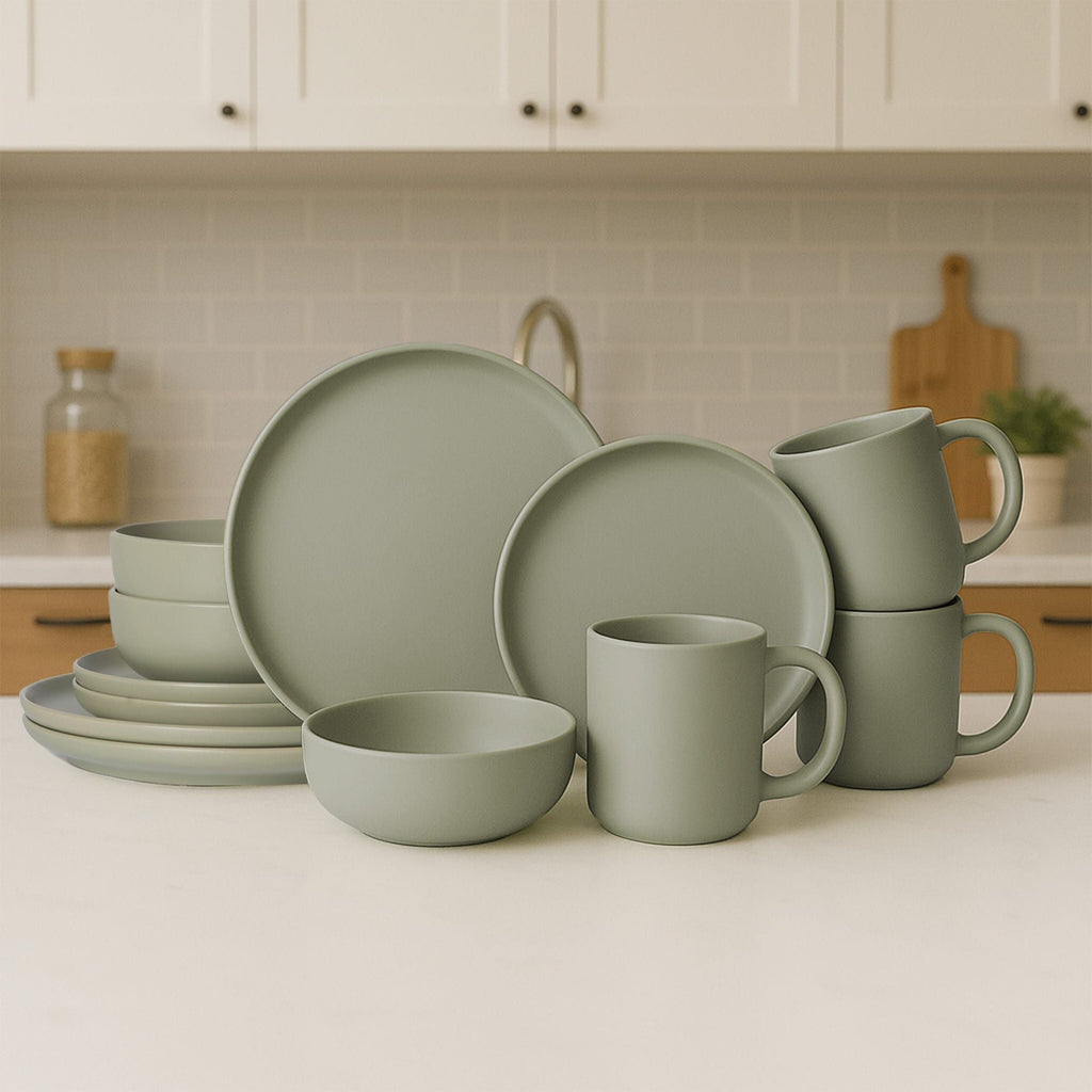 12-Piece Stoneware Dinnerware Set with Mugs