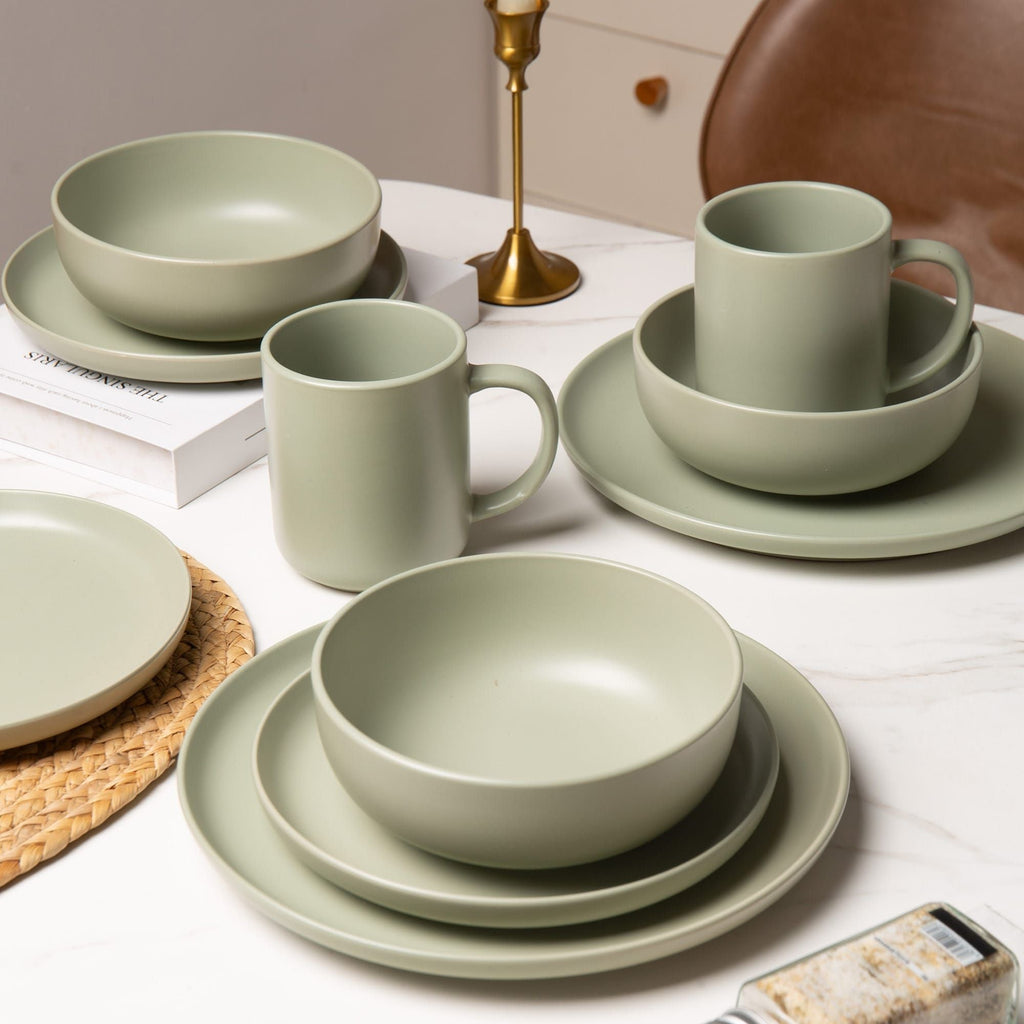 12-Piece Stoneware Dinnerware Set with Mugs