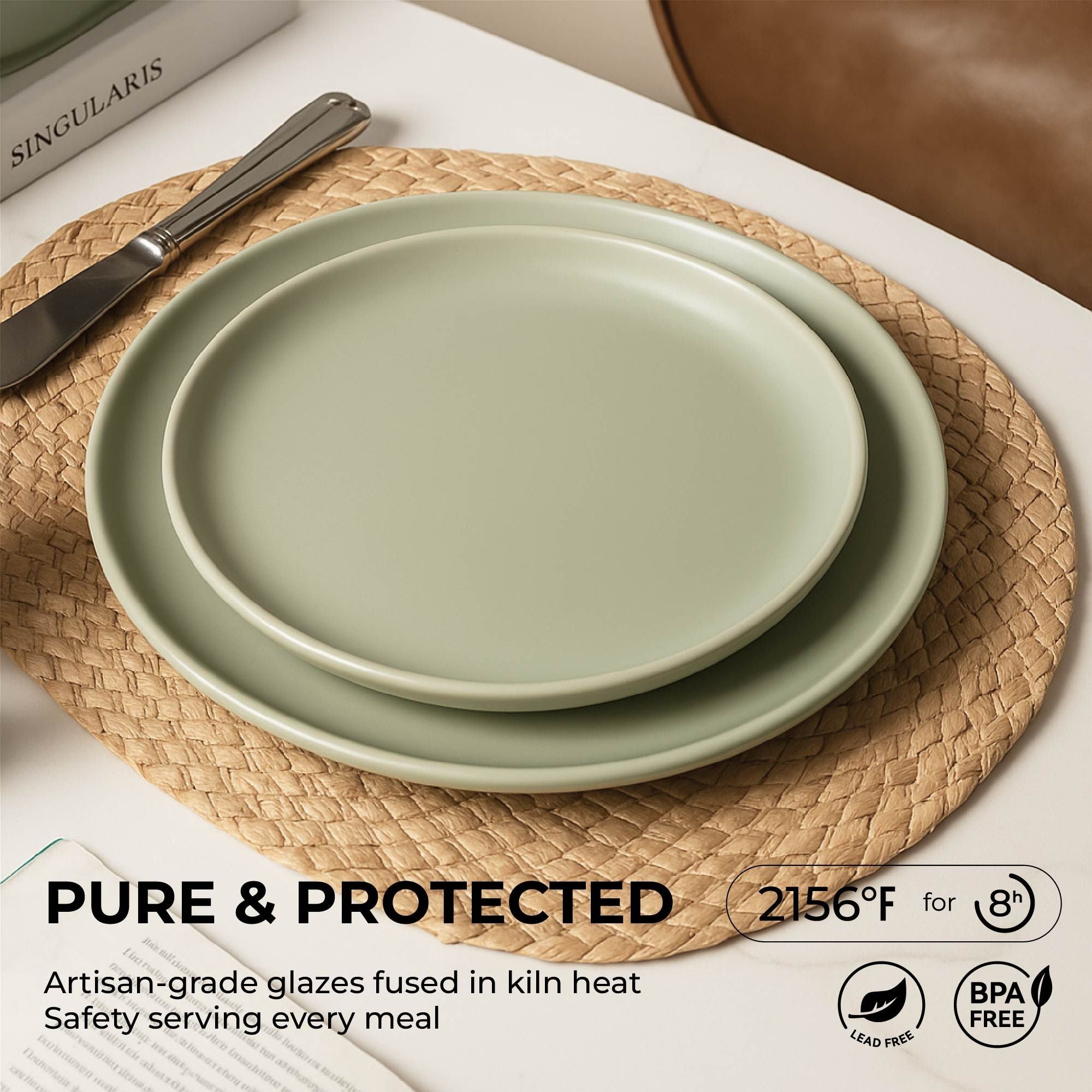 12-Piece Stoneware Dinnerware Set with Mugs
