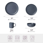 Stoneware Dinnerware Set with Mugs (12-Piece)