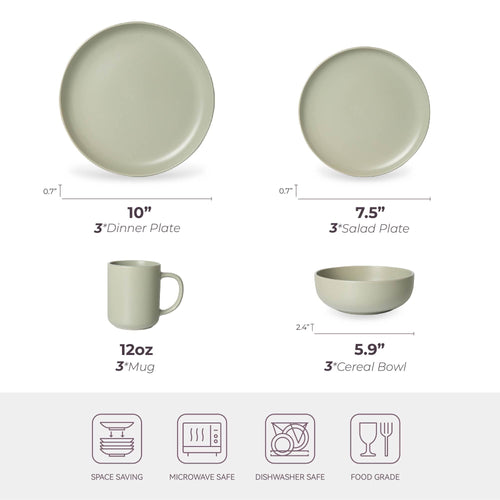 12-Piece Stoneware Dinnerware Set with Mugs
