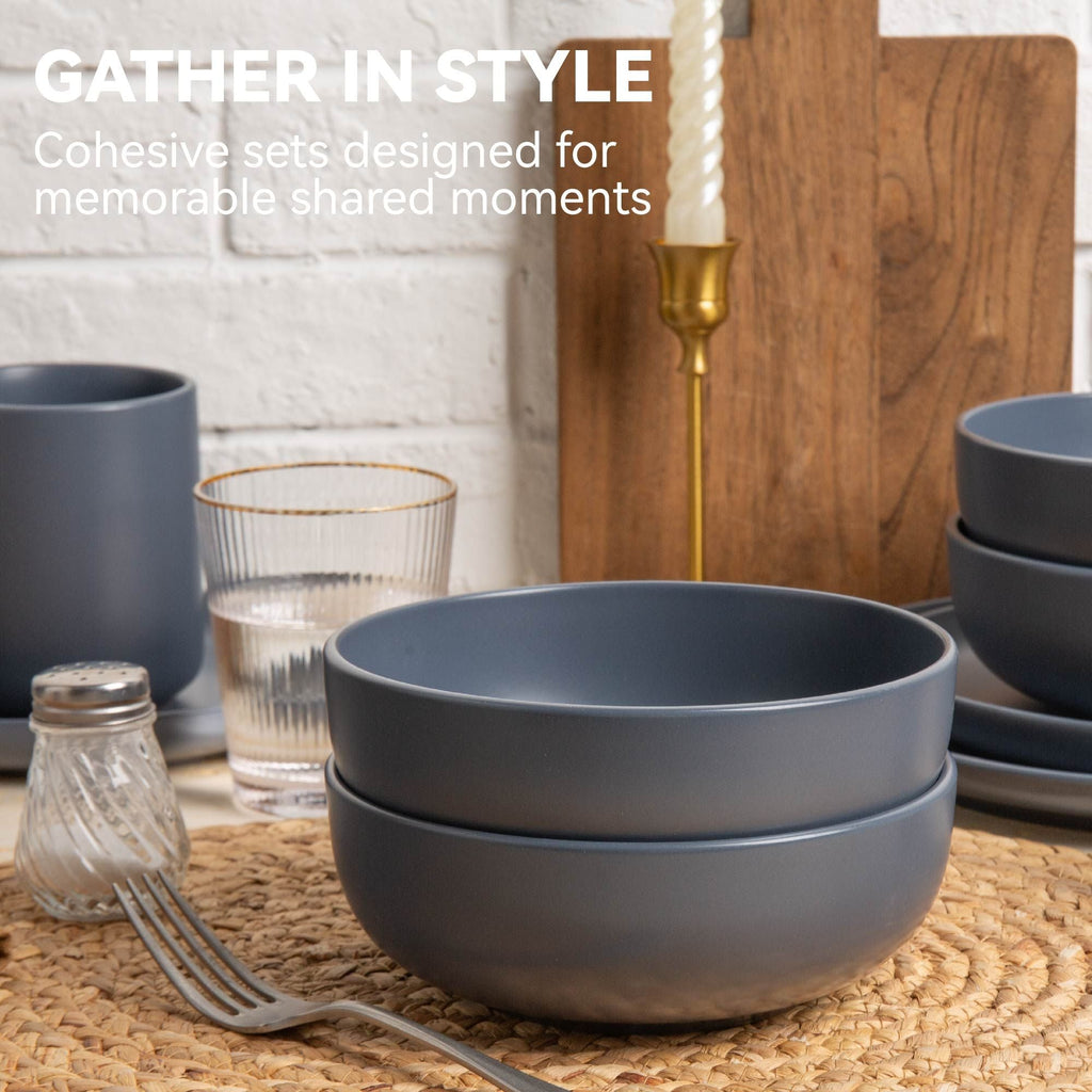 Stoneware Dinnerware Set with Mugs (12-Piece)