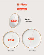 18-Piece Ceramic Dinnerware Set (Service for 6)