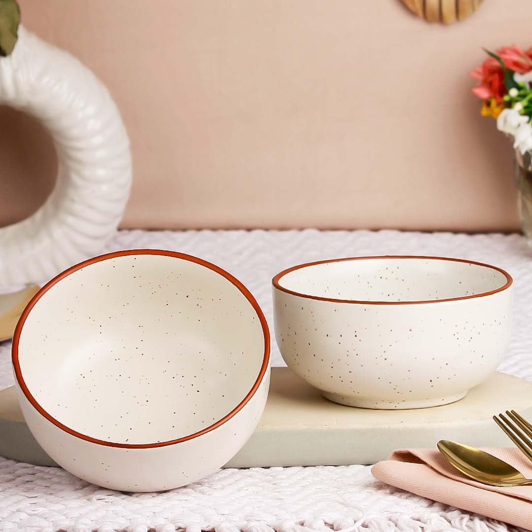 Marble Ceramic Snack Bowl Set (Set of 2)