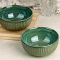 Green Ceramic Bowl Set (Set of 2, 500ml)